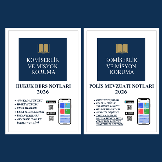2026 | Hukuk Ders Notları - Polis Mevzuatı Notları 2'li Set (PAEM ve Misyon Koruma Tüm Ders Notları)