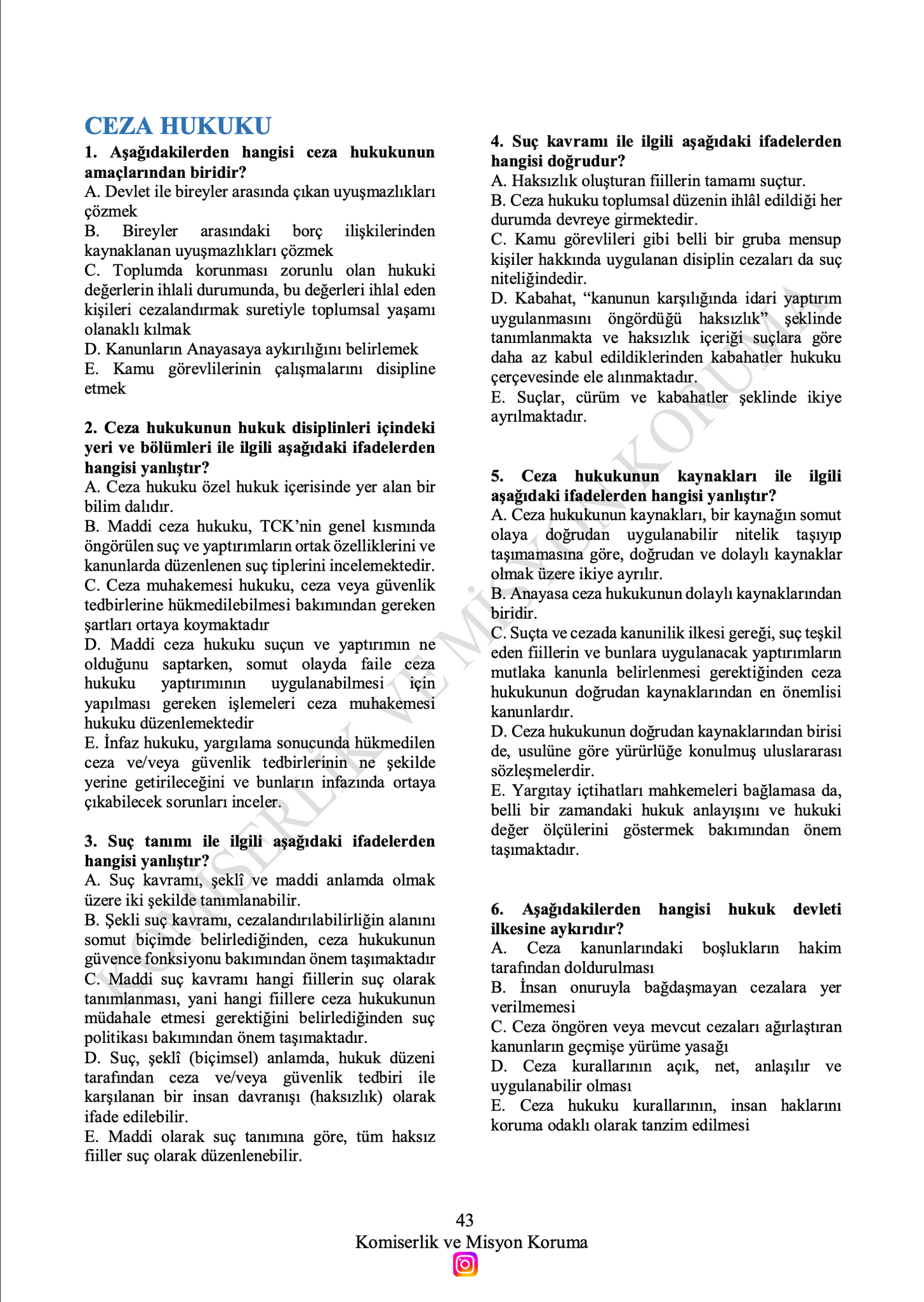 2026 | Paem ve Misyon Koruma Tüm Dersler Soru Kitabı
