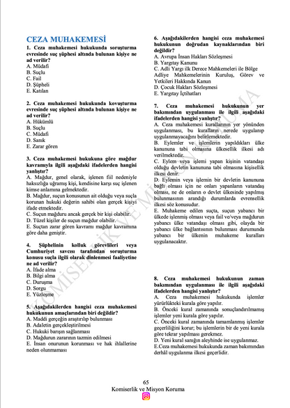 2026 | Paem ve Misyon Koruma Tüm Dersler Soru Kitabı