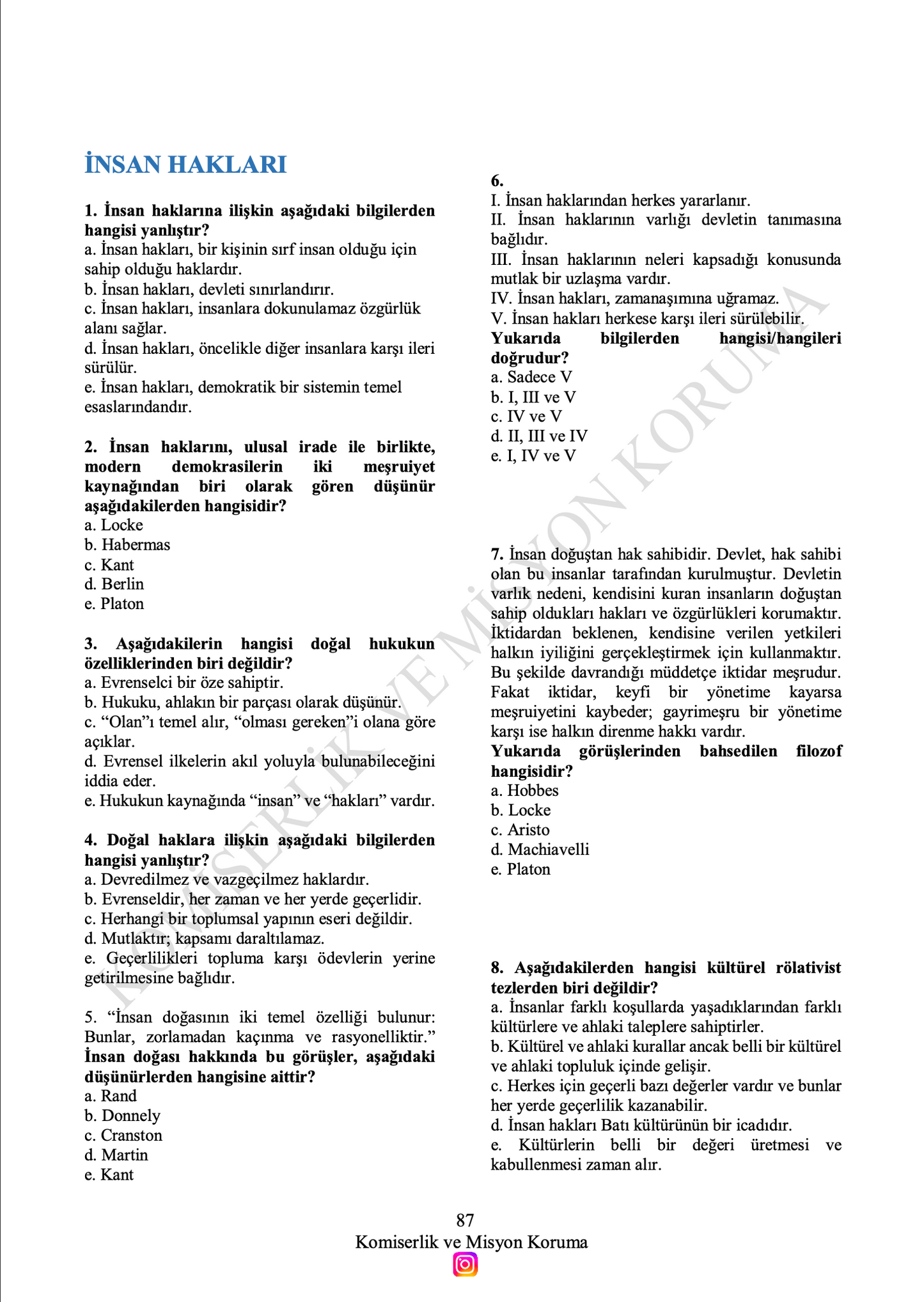 2026 | Paem ve Misyon Koruma Tüm Dersler Soru Kitabı