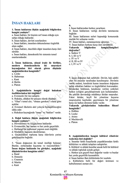 2026 | Paem ve Misyon Koruma Tüm Dersler Soru Kitabı