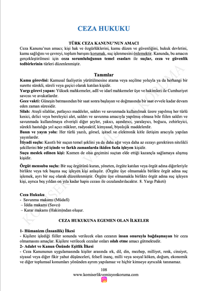 2026 | Hukuk Ders Notları (6 Dersin Notu)