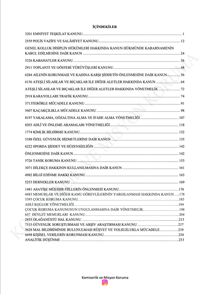 2026 | Polis Mevzuatı Notları (31 Kanun ve Yönetmelik Özeti)