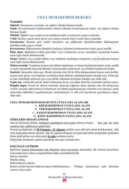 2025 | PAEM Hukuk Ders Notları (6 Dersin Notu)
