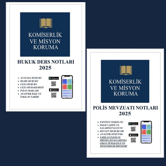 2025 | PAEM Tüm Ders Notları 2’li Set (Hukuk Ders Notları - Polis Mevzuatı Notları)